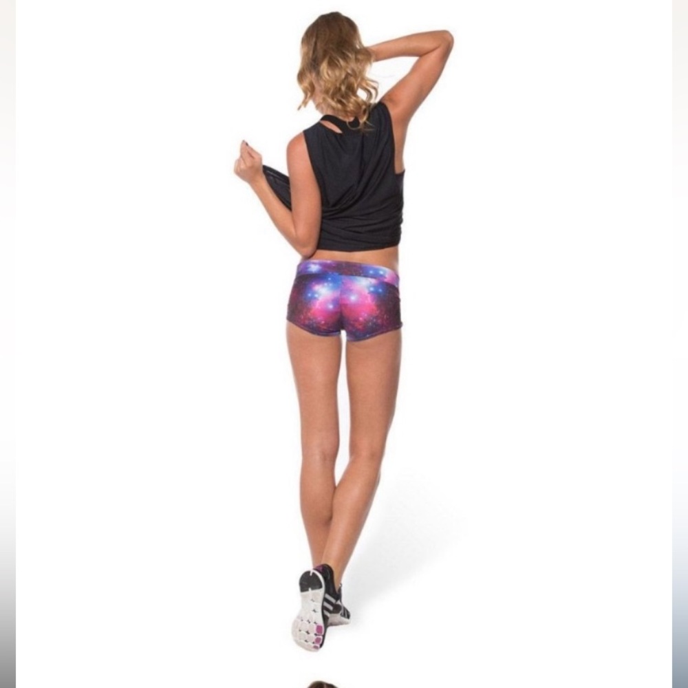DISCONTINUED!! Blackmilk Purple Galaxy Short Shorts Brand New Size M